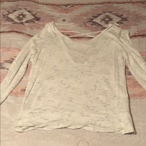 Heather white long sleeve top